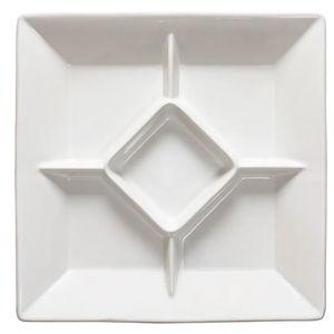 Cook & Host White Square Appetizer Tray 13.25'' x 13.25'' H1.75''