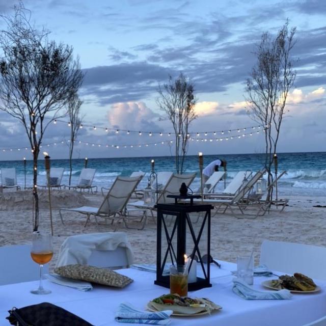 Oceanfront Dinner on our Honeymoon