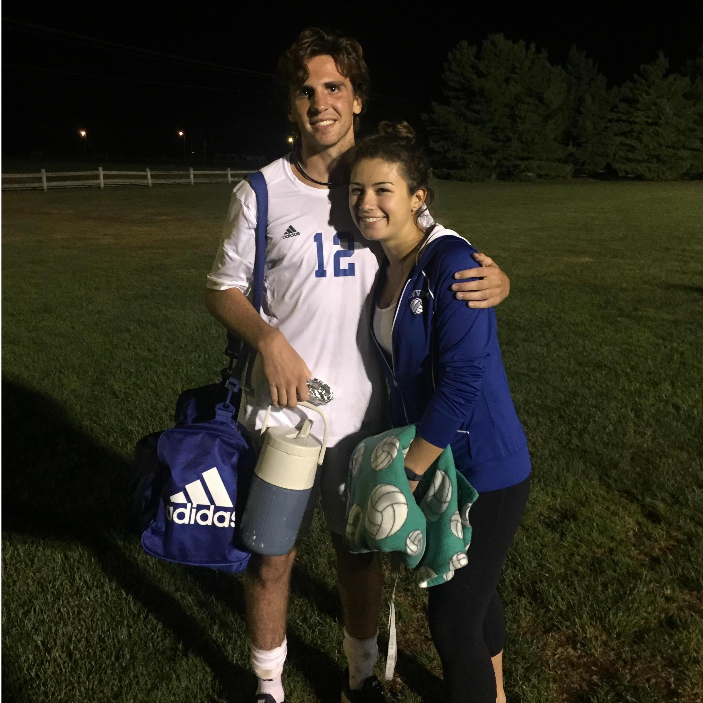 First photo together at a CNHS Soccer game - 2015