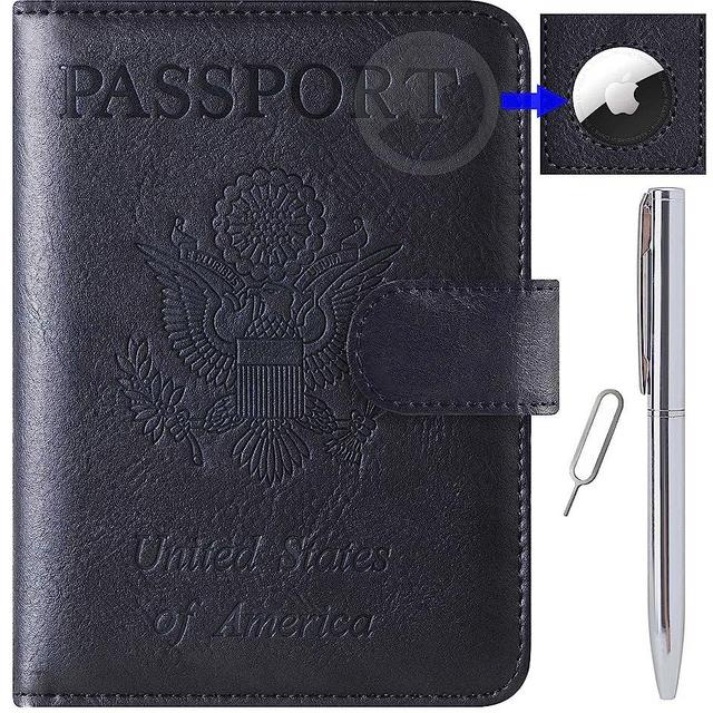 Passport and Vaccine Card Holder Combo Passport Holder Cover Wallet Case Leather Travel Wallet Rfid Blocking for Men Women
