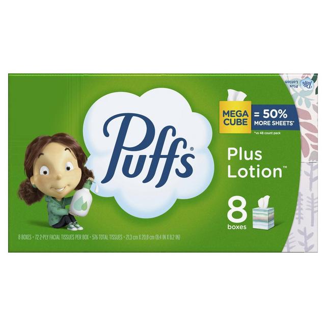 Puffs Plus Lotion Facial Tissue - 8pk/72ct : Target