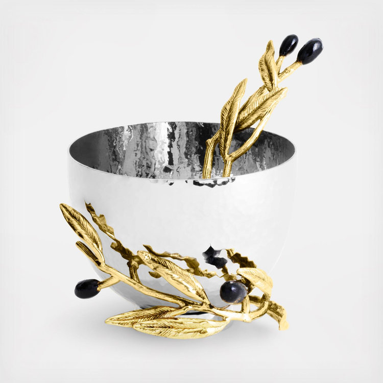 Michael Aram, Olive Branch Nut Dish with Spoon | Zola