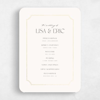 Beige Rounded Wedding Program - Rothenburg Foil