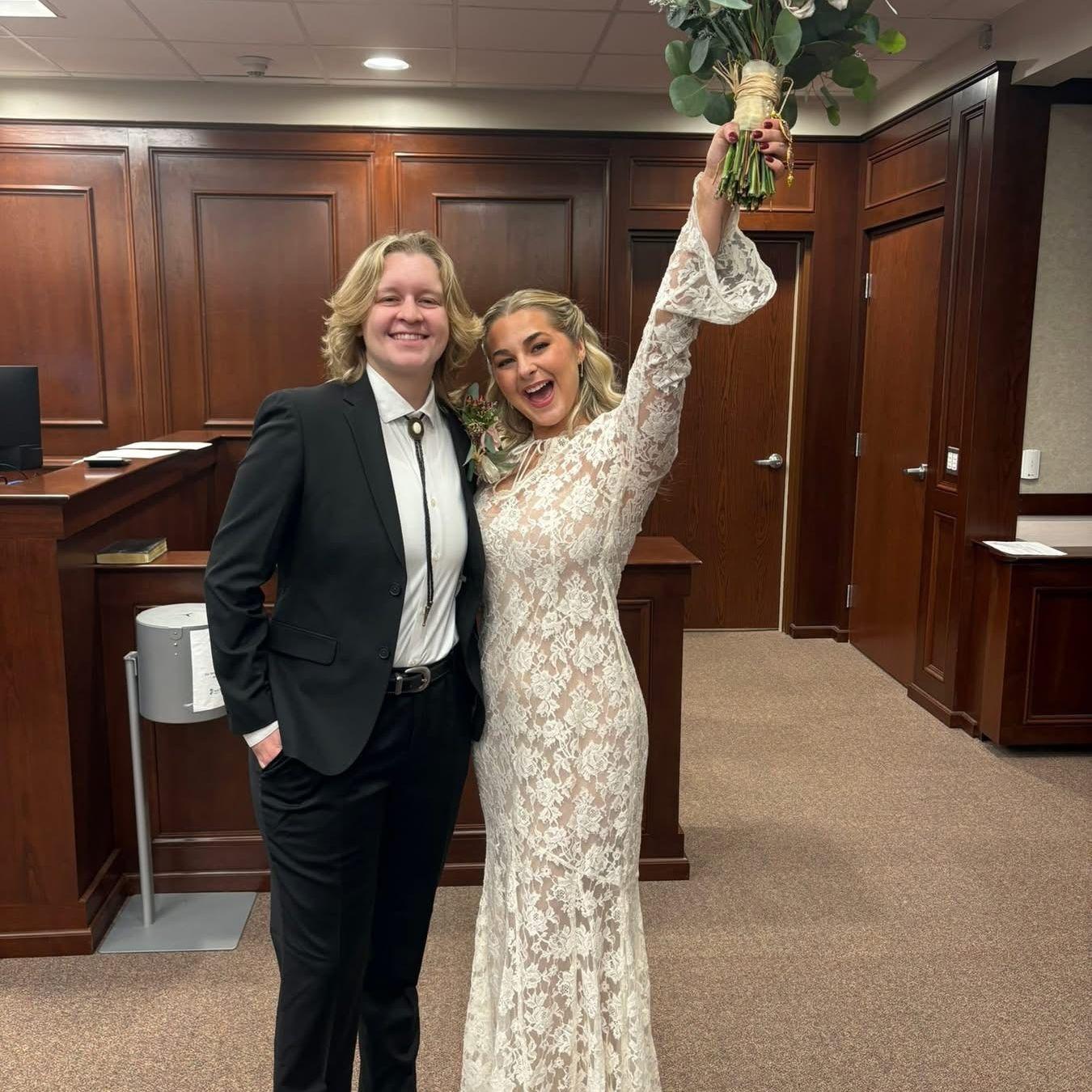 Right after we said "I do" in the Toms River courthouse