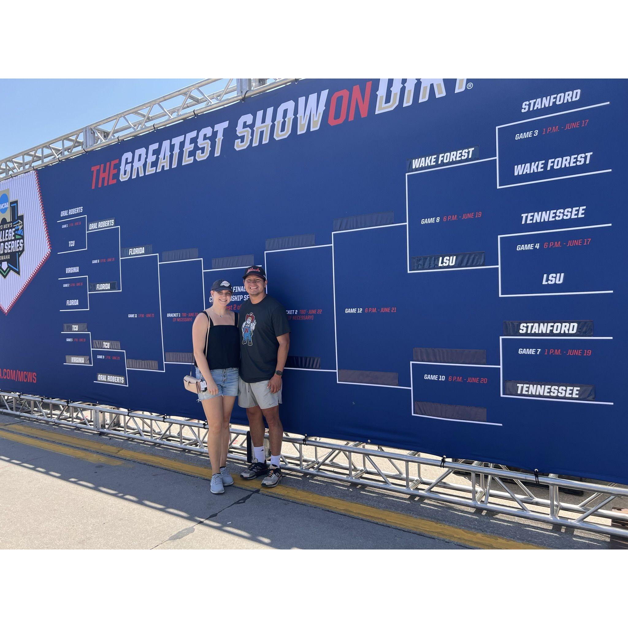 Sarah's first time in Nebraska; enjoyed a couple of games at the Baseball College World Series