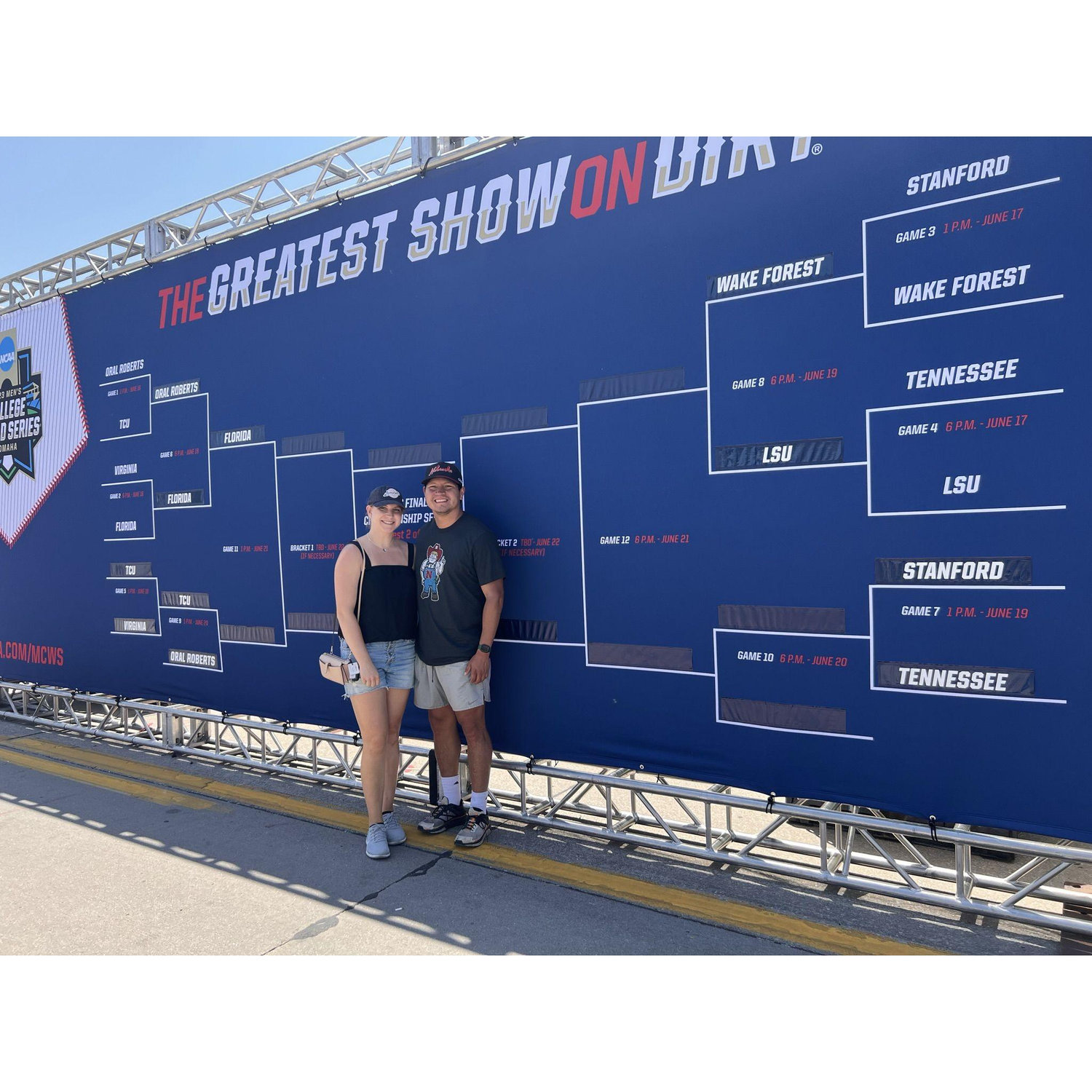 Sarah's first time in Nebraska; enjoyed a couple of games at the Baseball College World Series