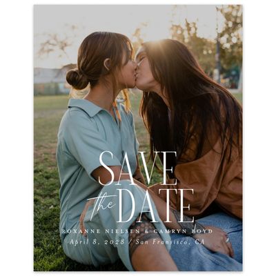 Dark Rust, Orange Wedding Digital Save the Date - Kosrae Portrait