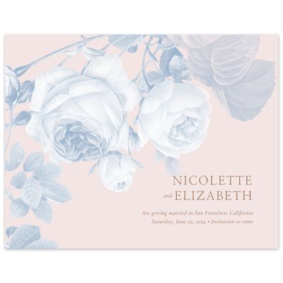 Blush, Pink Wedding Digital Save the Date - Milna Landscape