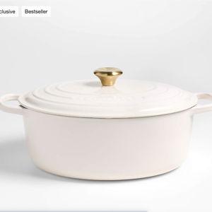 Le Creuset Signature 8-Qt. Sea Salt Enameled Cast Iron Oval Dutch Oven + Reviews | Crate & Barrel