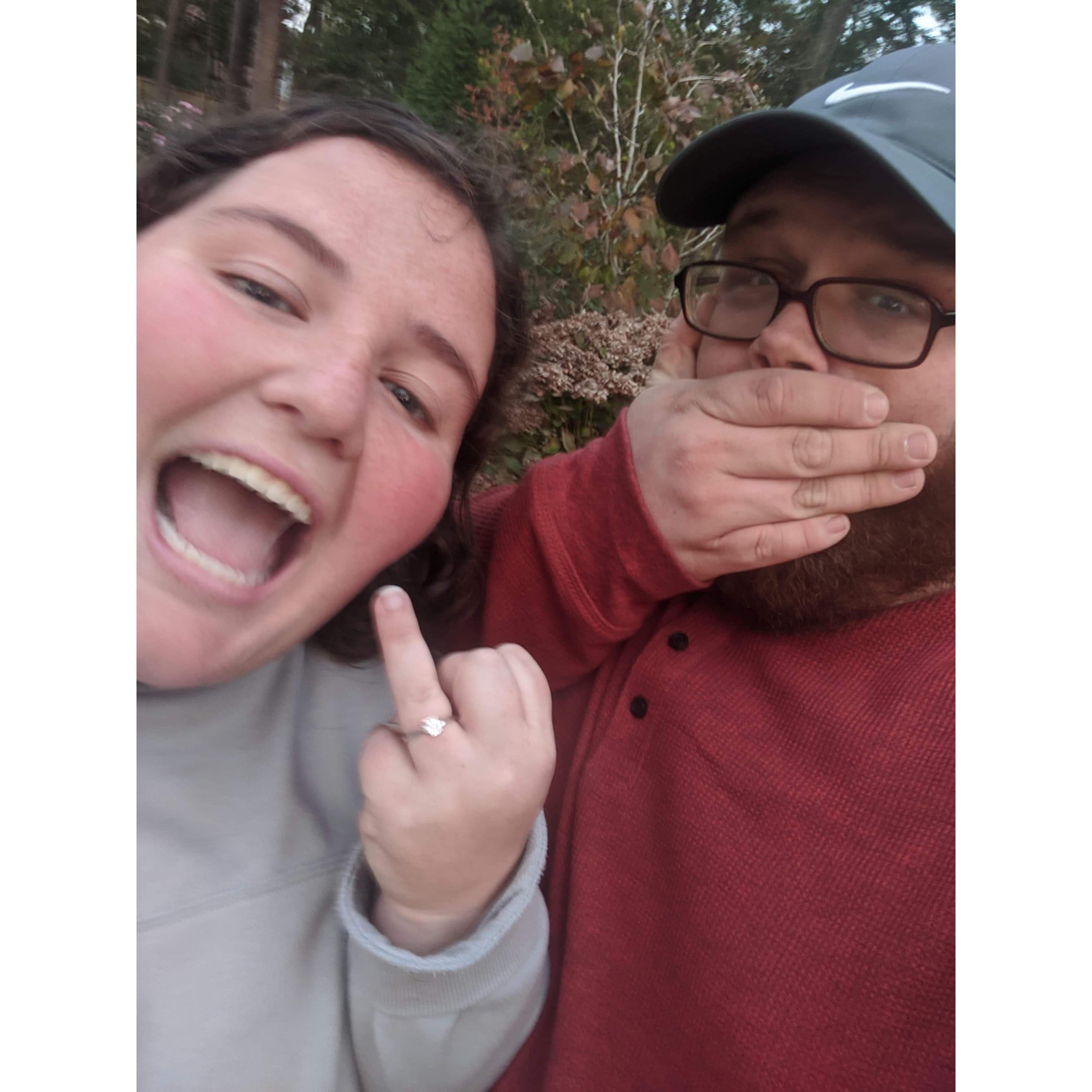 Our favorite picture from right after Odell proposed!