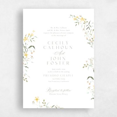Yellow Wedding Invitation - Tansy Classic