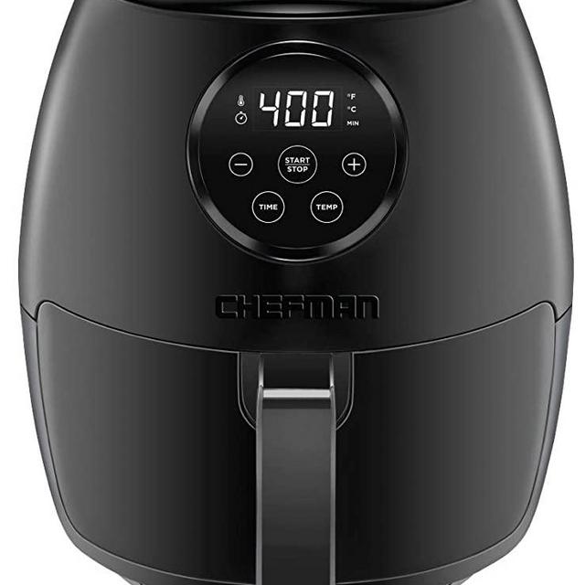 Chefman TurboFry 3.6 Quart Air Fryer Oven w/ Digital Touch Screen, Dishwasher Safe Flat Basket, Healthy Oil-Free Airfryer w/ 60 Minute Timer & Auto Shutoff, BPA-Free, Matte Black, Cookbook Included