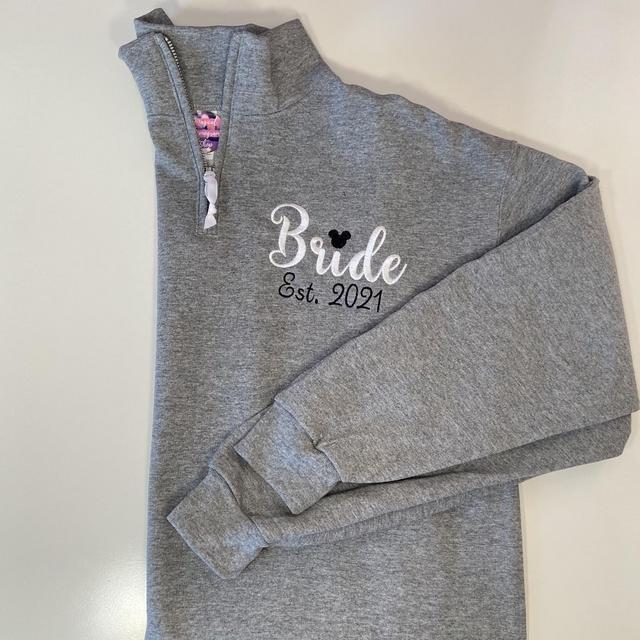 Disney Bride Sweatshirt, Disney Quarter Zip, Bride Shirt, Mickey Sweatshirt, Engagement Gift, Wedding Gift, Bride to Be Shirt, Mickey Disney
