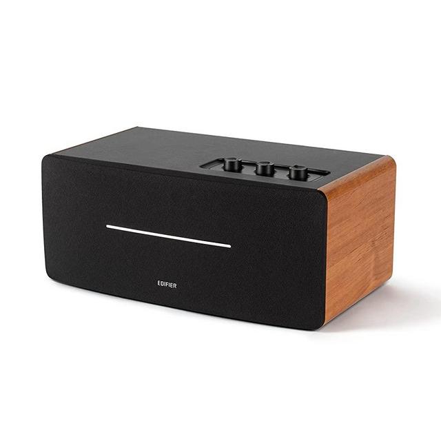 Edifier D12 Tabletop Speaker - Integrated Desktop Stereo Bluetooth Speaker - Wireless Computer Speaker for Desktop Use- 70 Watts RMS with Subwoofer Line Out - Wooden Enclosure