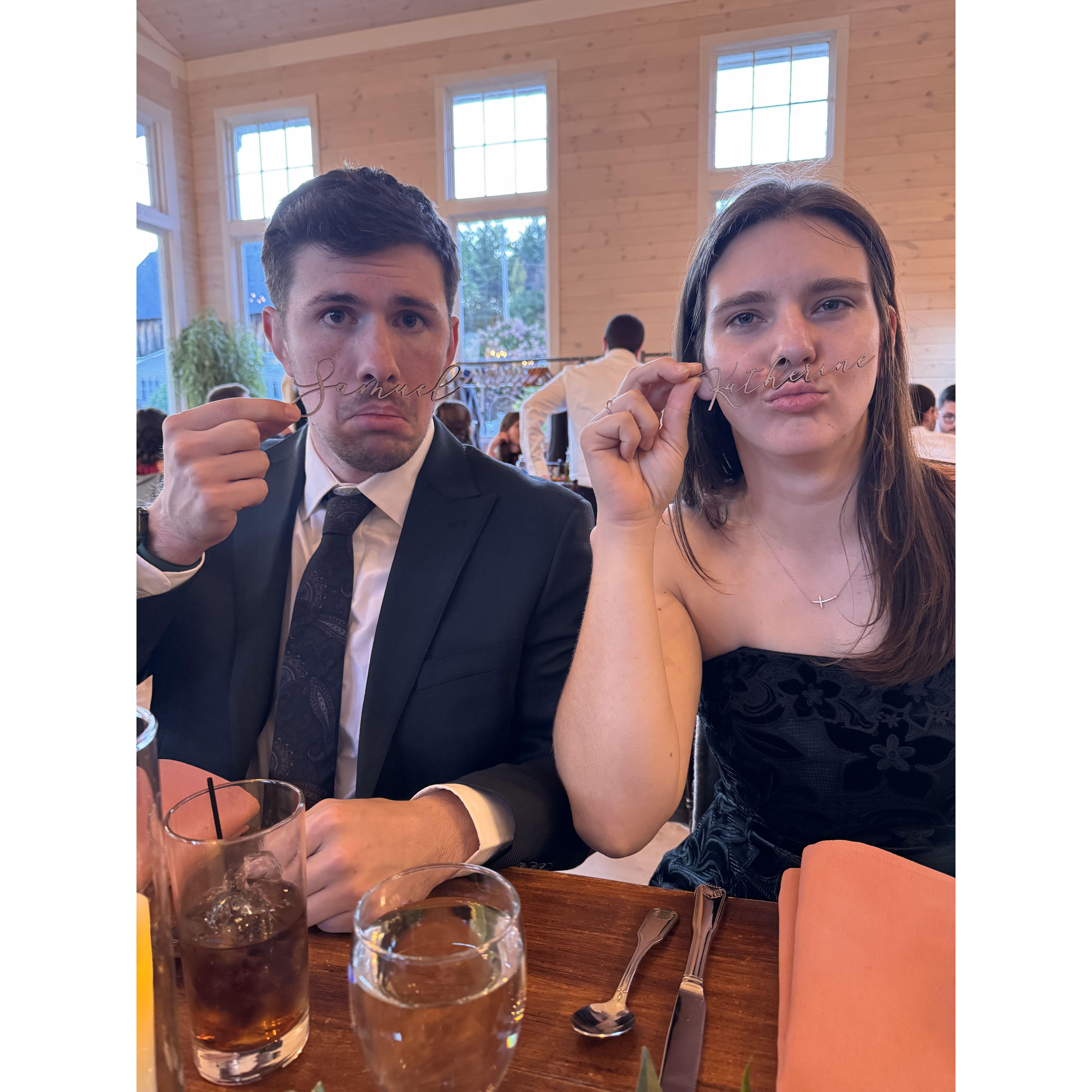 At Katie's Cousin Alaina's wedding.