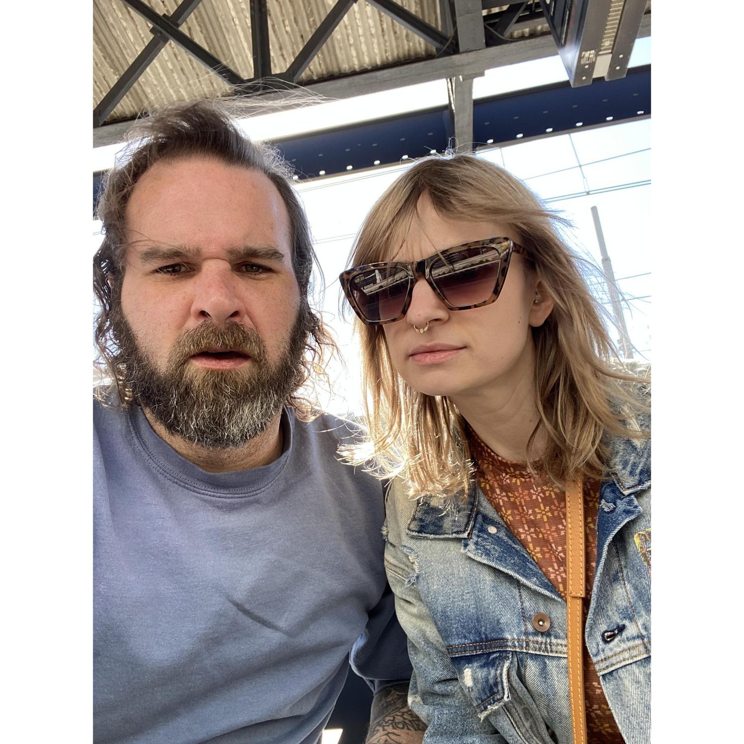 First out-of-country trip. Taking the train to Santa Severa from Rome, Italy.