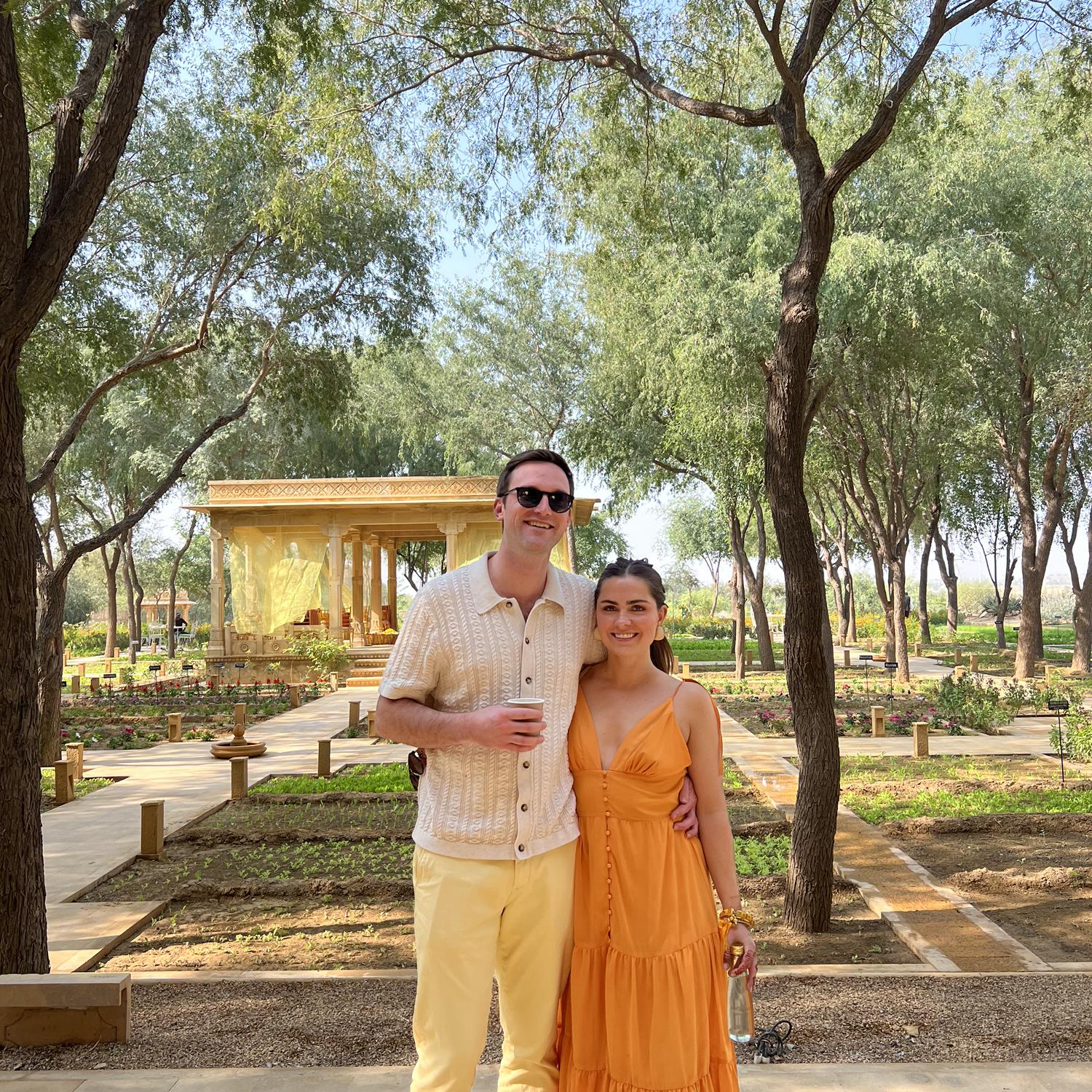 In the gardens of Jaisalmer, India