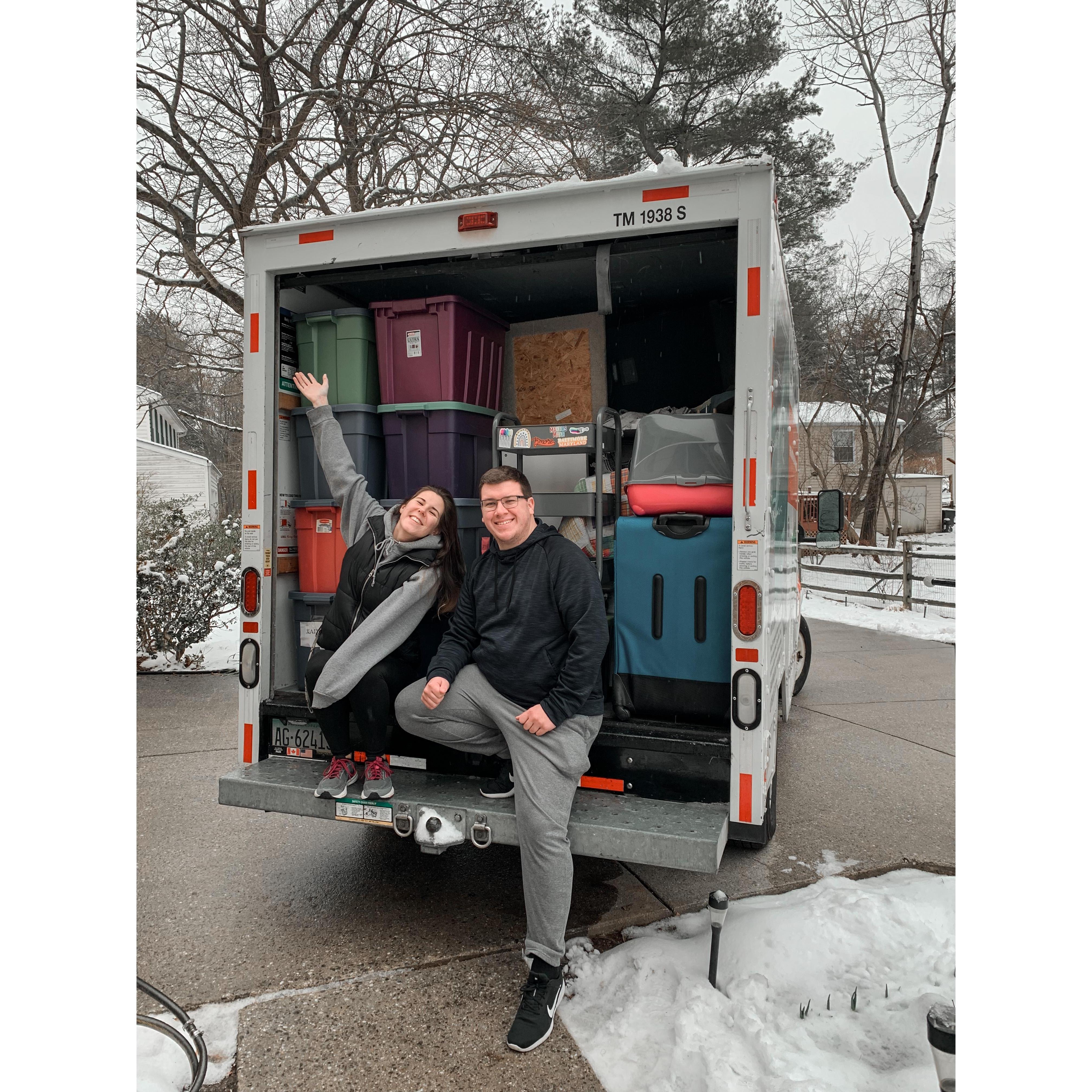 Moving day to Baltimore in February