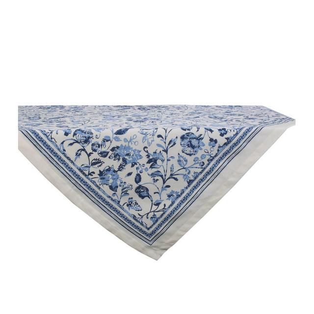 40" Cotton Madiera Print Table Topper Blue - Design Imports