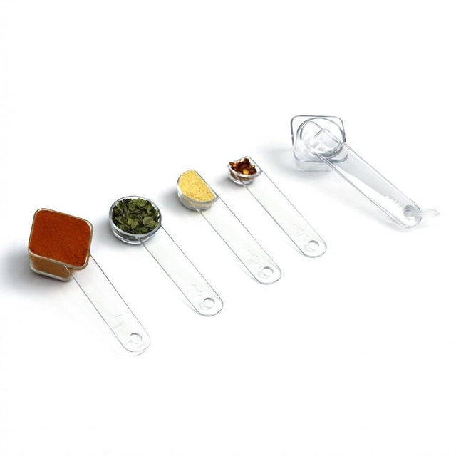 Visual Measuring Spoons – Easy-Read, Fraction Shaped Measuring Spoons – Clear, Shatterproof and Dishwasher Safe, Made in USA