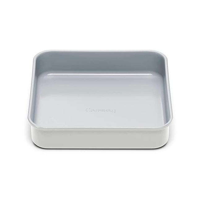 Caraway Non-Stick Ceramic 9” Square Pan - Naturally Slick Ceramic Coating - Non-Toxic, PTFE & PFOA Free - Perfect for Brownies, Lemon Bars, Cakes, & More - Gray