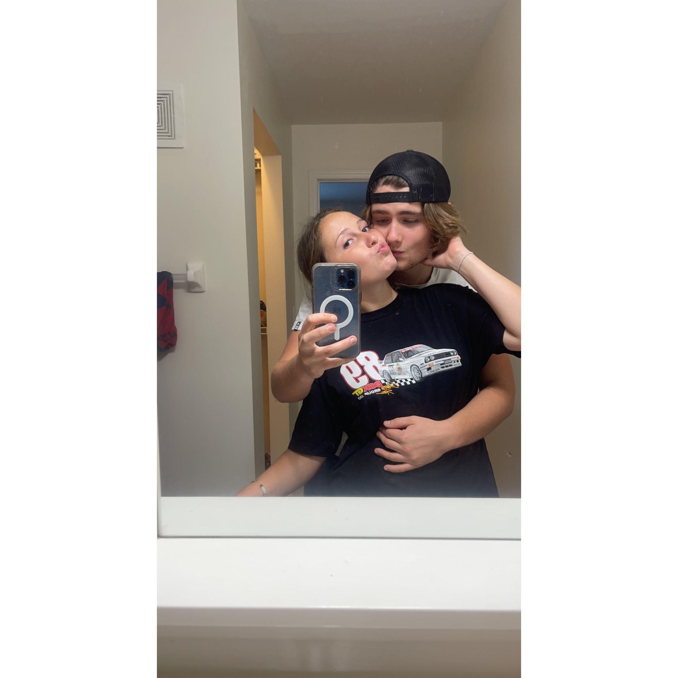 John, sophomore. Versailles, freshman. First ECU game together.