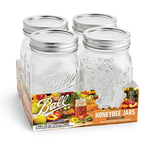 Ball 1 Pint 4pk Honeybee Keepsakes Jars