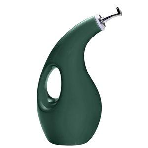 Rachael Ray Solid Glaze Ceramics EVOO Olive Oil Bottle Dispenser with Spout - 24 Ounce, Dark Green