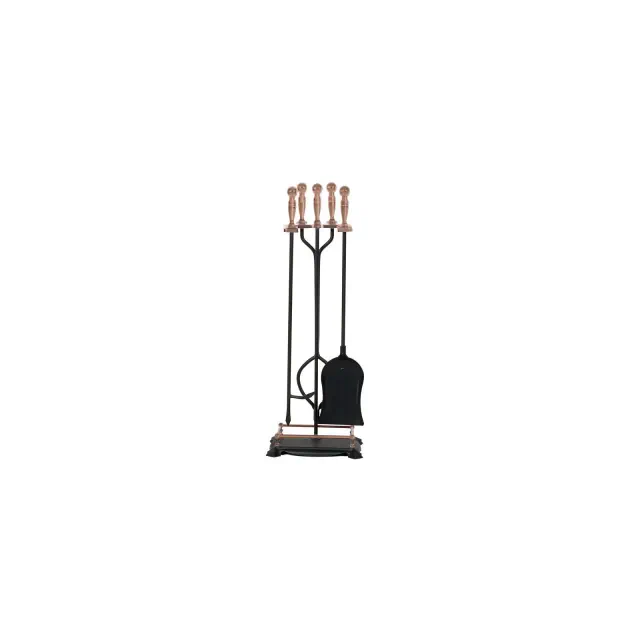 Panacea Black Antique Metal Fireplace Tool Set