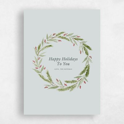 Palest Teal, Blue Holiday Card - Galway Classic
