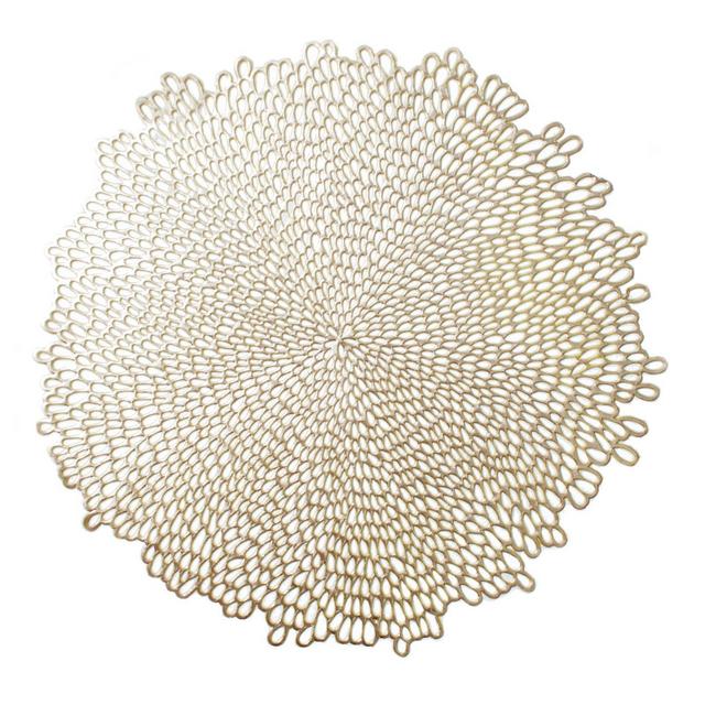 Pressed Vinyl Placemat (Set of 4), 15.5" , Gold