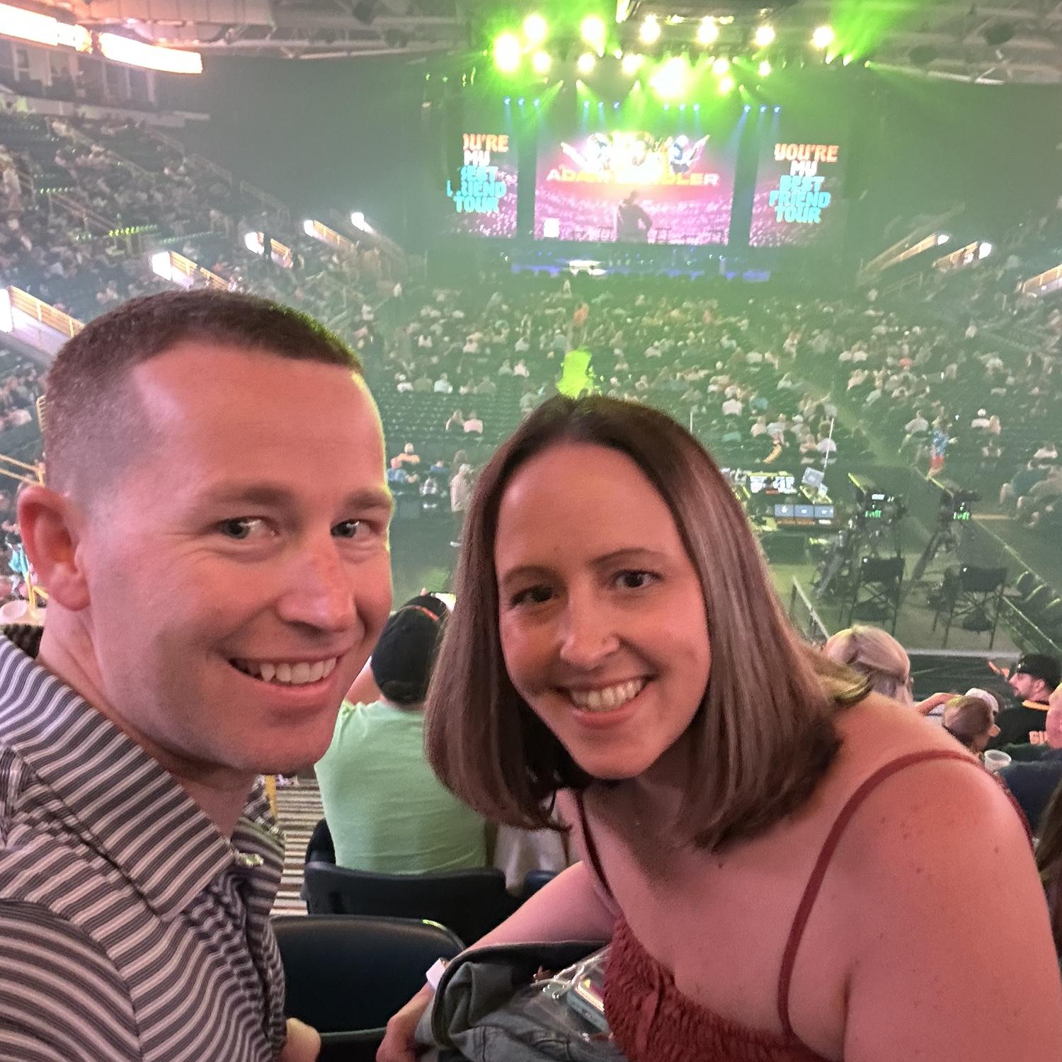 First comedy show seeing Adam Sandler and we almost left early and missed the most exciting surprise!
