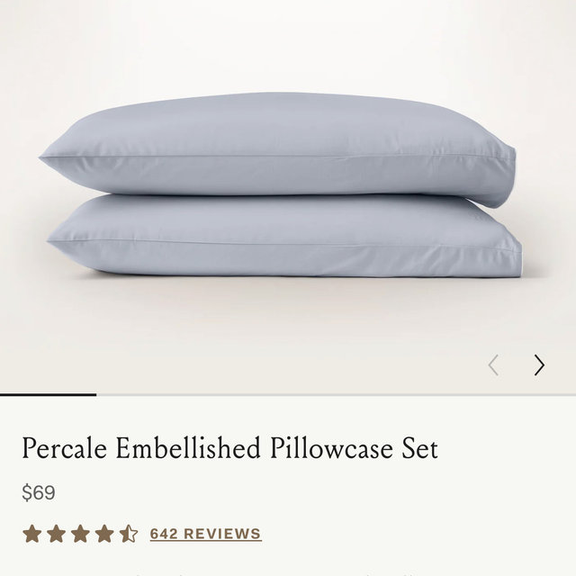 Percale Embellished Pillowcase Set - Hydrangea/White Piped Edge - Standard