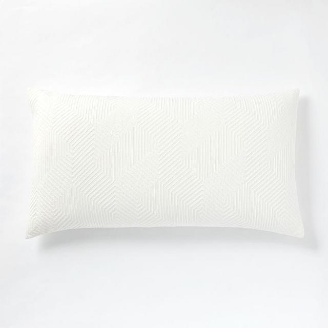 Organic Modern Geo King Sham, White, Set Of 2