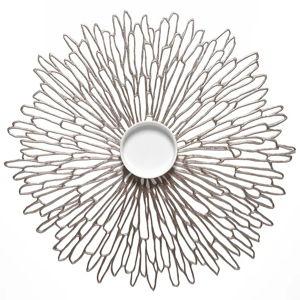 Bloom Round Placemats in Gunmetal