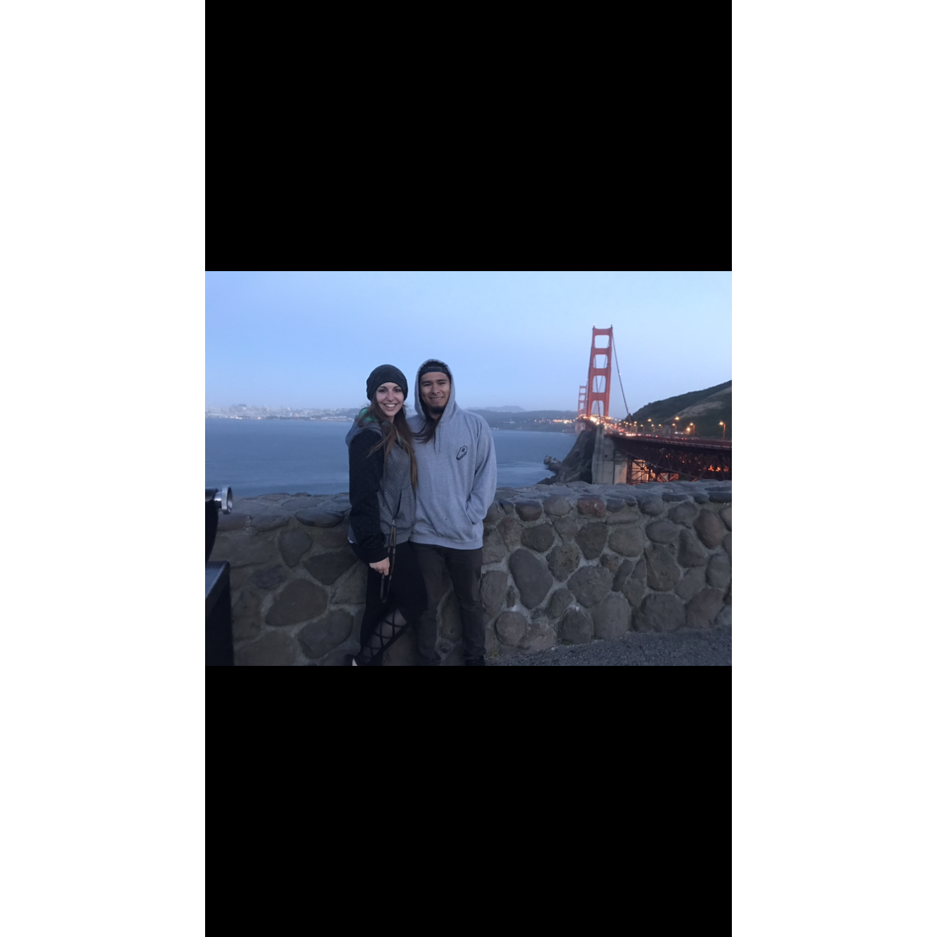 One of our many trips to SF. We try to take a picture around the same spot as our first trip ever visiting this city together!