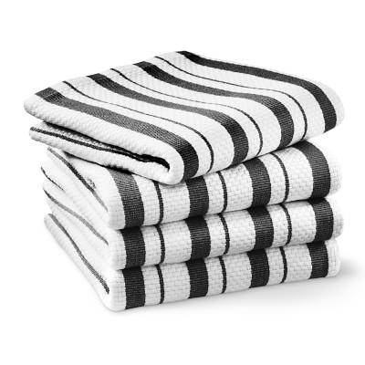 Williams Sonoma Classic Stripe Towels, Set of 4, Jet Black