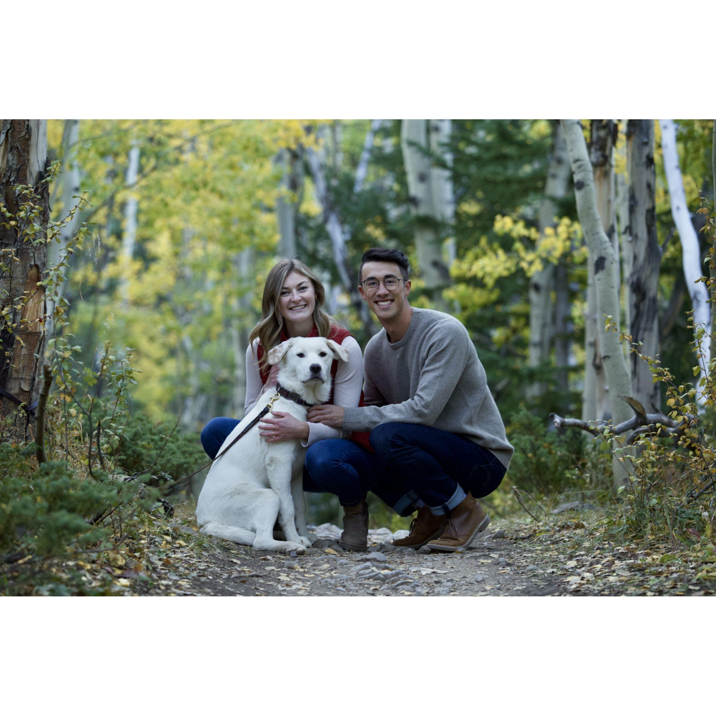 Engagement photos at Aspen Alley in Breckenridge