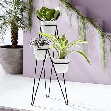 Iris Planter & Chevron Stand - Triple
