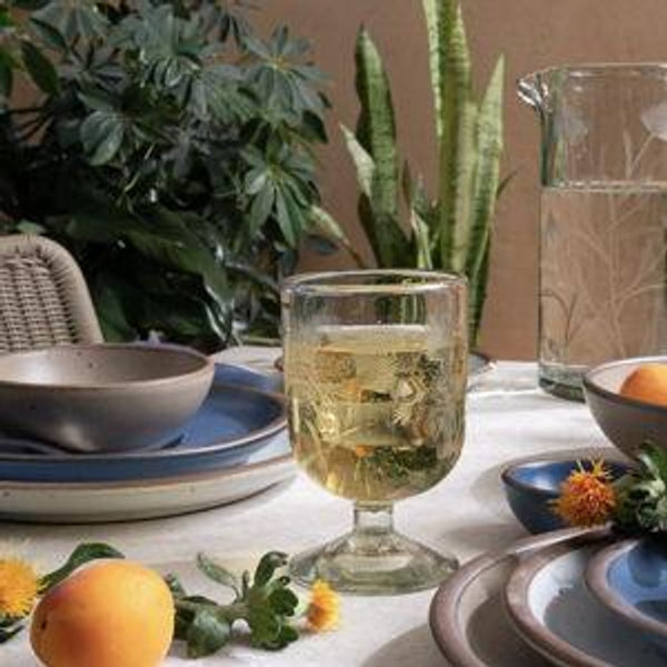 Etched Thistle Wine Glasses