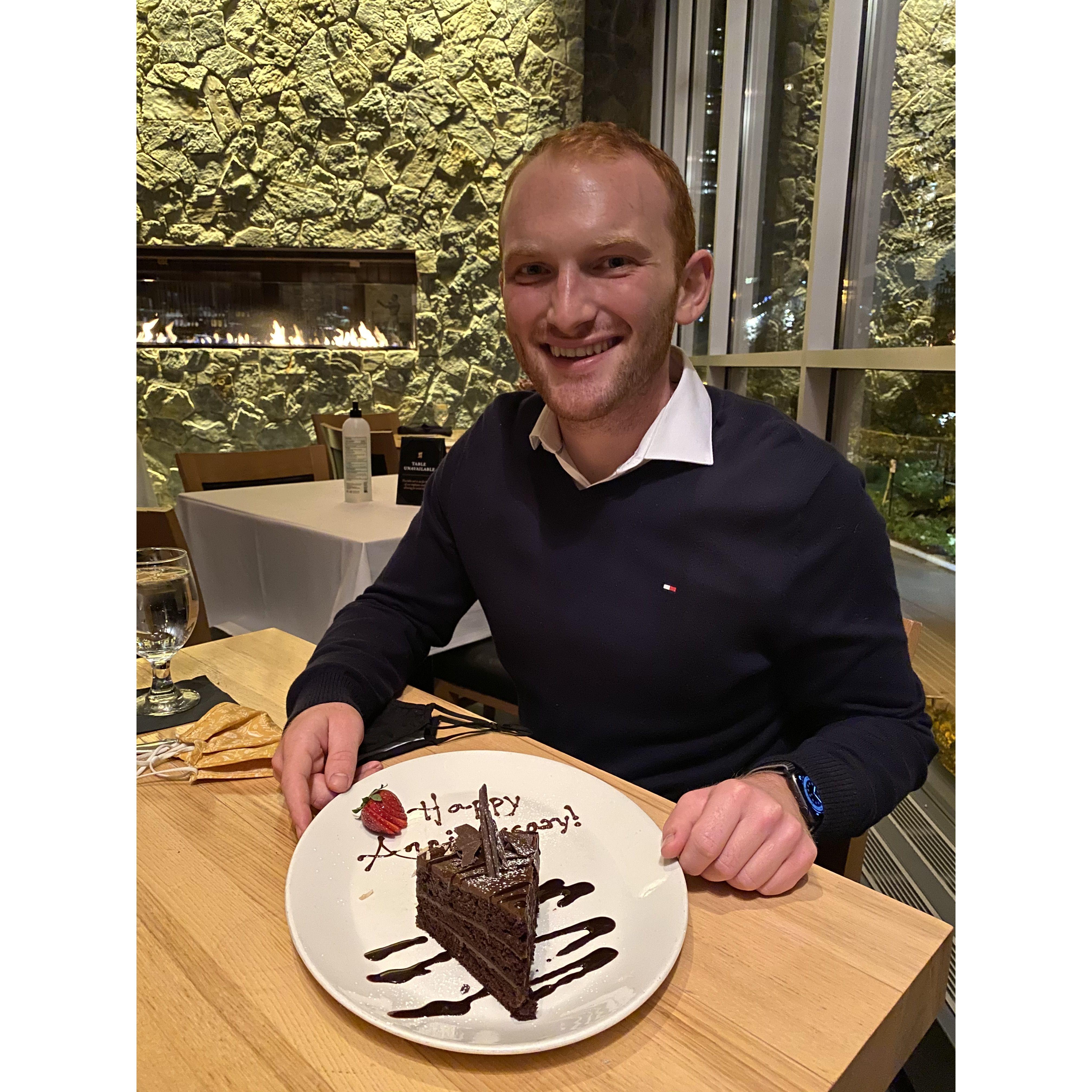 October 24th, 2020 - Celebrating our first anniversary. Went to III Forks and had arguably our favorite restaurant experience so far.