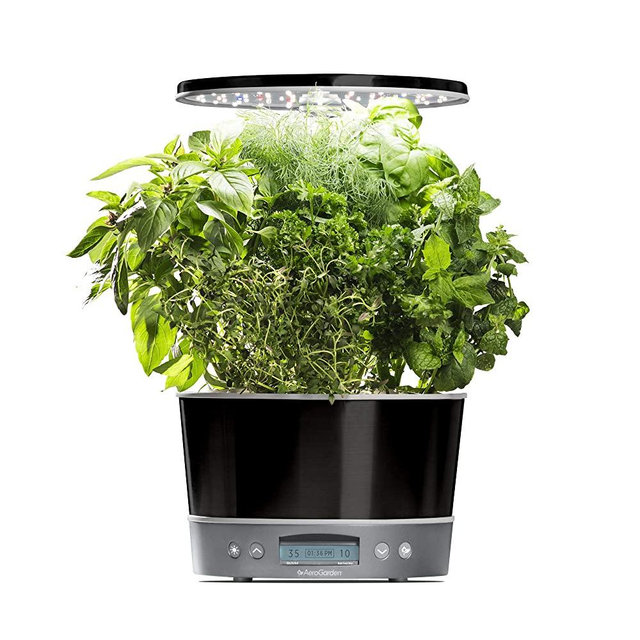 AeroGarden Harvest Elite 360 - Indoor Garden with LED Grow Light, Platinum Stainless