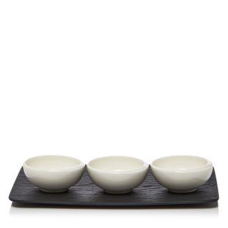 Villeroy & Boch New Moon Dip Bowl & Tray, Set of 4 New Moon Dip Bowl & Tray, Set of 4