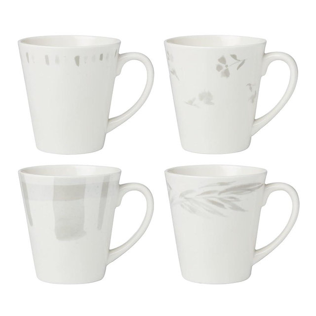 Lenox Oyster Bay 4Pc Mugs, 2.75, White