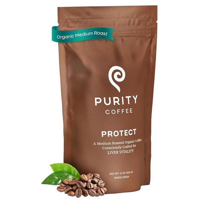 Purity Coffee PROTECT Highest Antioxidant Light-Medium Roast - USDA Certified Organic Specialty Grade Arabica Whole Bean Coffee - Third Party Tested for Mold, Mycotoxins, Pesticides - 12 oz Bag