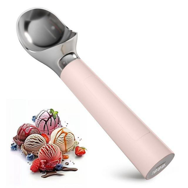 Heated Ice Cream Scoop, Electric Scooper for Hard IceCream, Self Warming Spoon Max to 158℉, Rechargeable Battery, Rust-Proof Metal, Easy to Clean