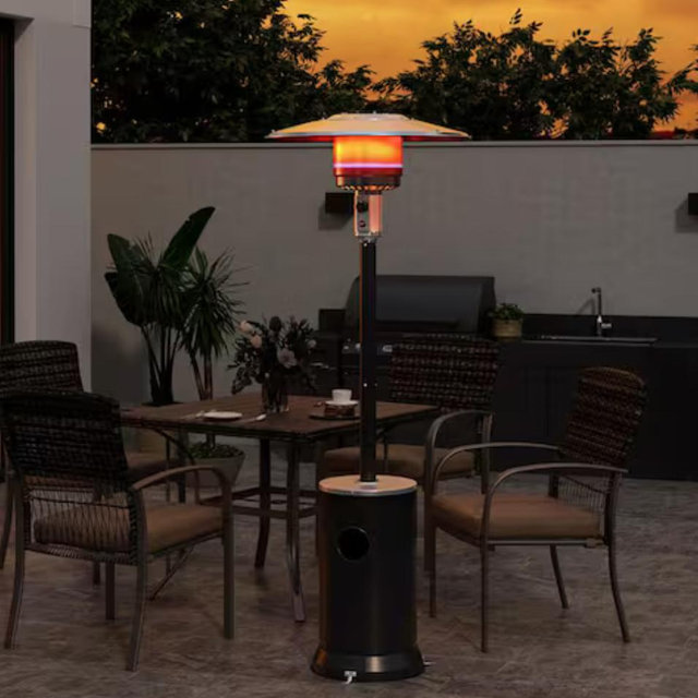 PamaPic 48000 BTU Black Propane Patio Heater with Cover PH-SXH-MH3