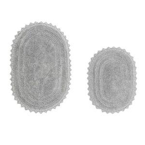 Lilly Crochet Collection 100% Cotton Tufted Reversible 3-Piece Bath Rug Set