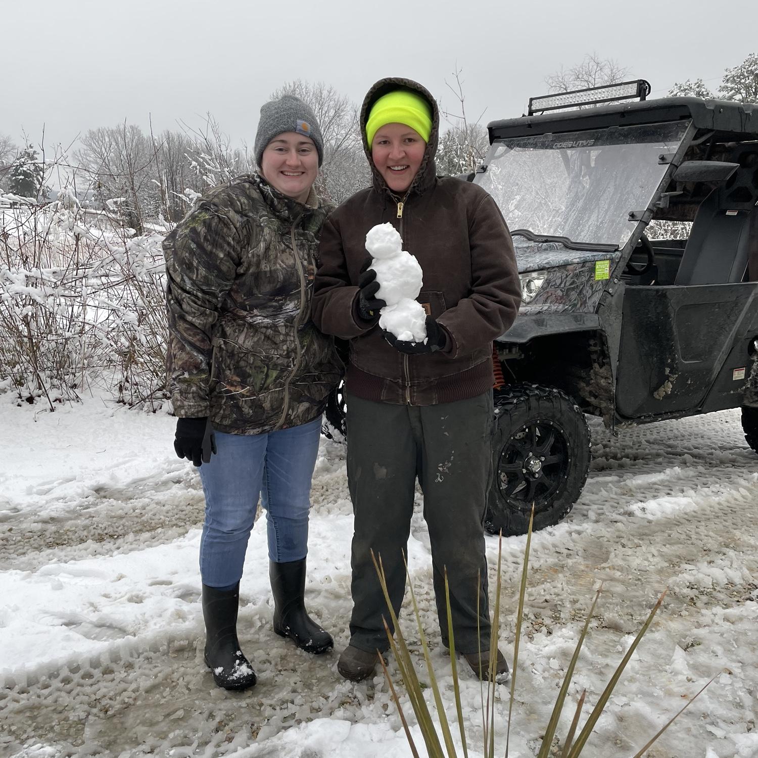 Making a snowman!