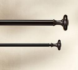 Vintage Drape Rod & Wall Bracket, 1.25" diam., Large, Oil-Rubbed Bronze Finish